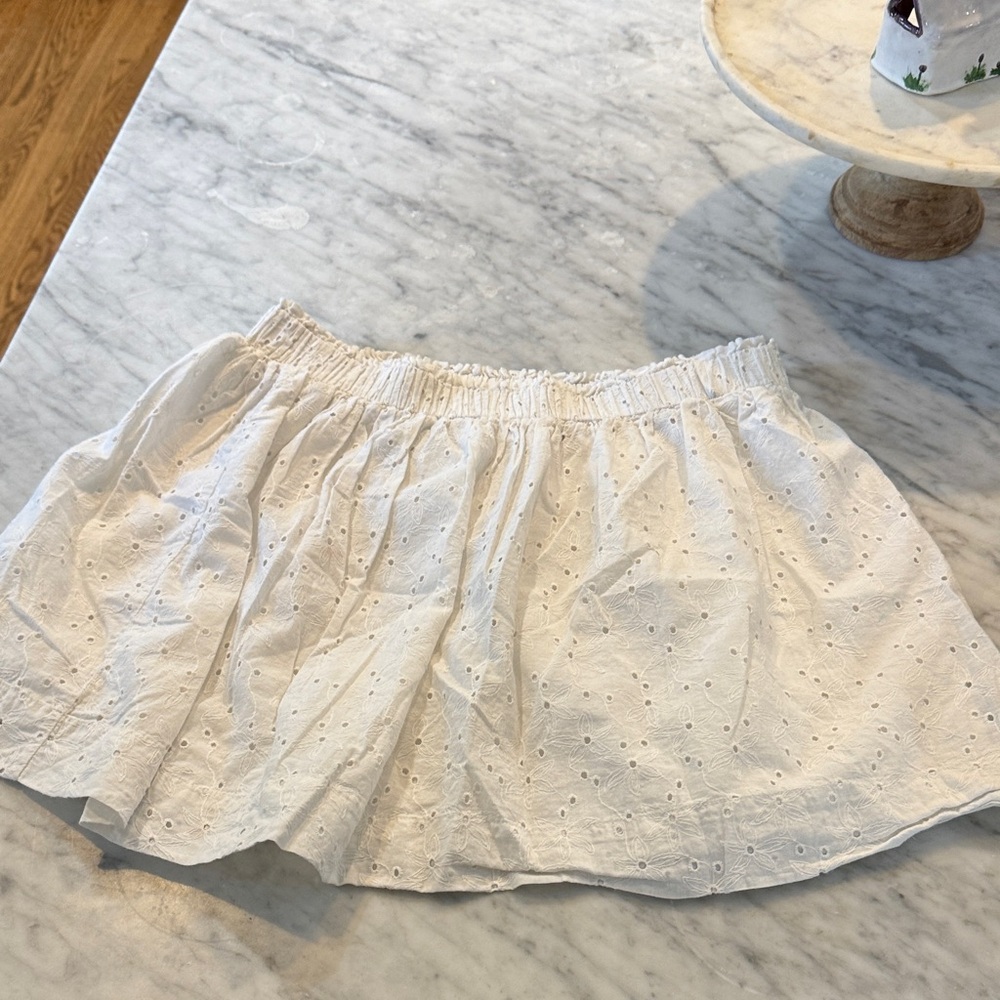 C&C California White Eyelet Skater Skirt